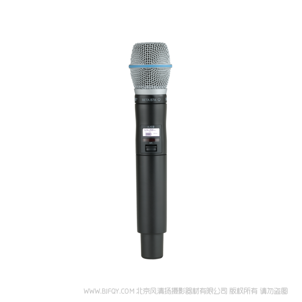 Shure 舒爾 ULXD2/B87A Beta87A話筒配備ULXD2手持式發射機 ULX-D數字無線系統之BETA87A手持式無線發射機。