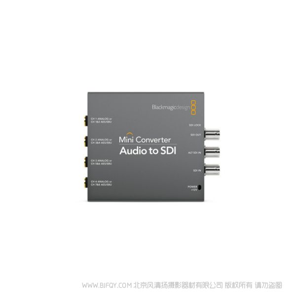 BMD Mini Converter Audio to SDI SD和HD格式將音頻嵌入任何SDI源,較高可達1080p60 音頻嵌入SDI信號